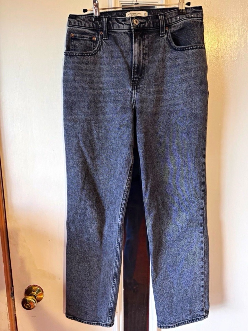 Abercrombie & Fitch Dark Wash Wide Leg Jeans